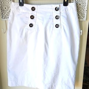 Luciano Dante Nautical Style Cotton Blend Skirt sz 8 white